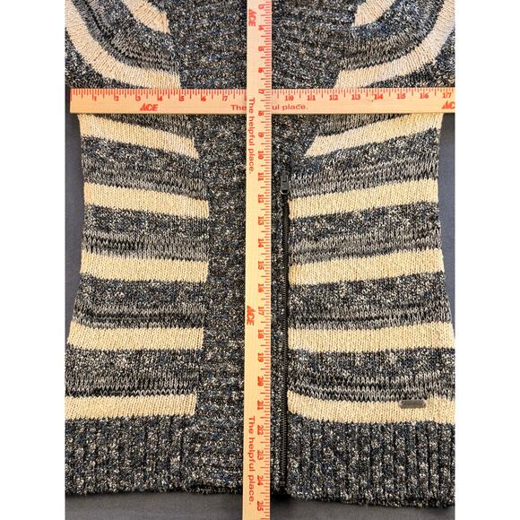 Eddie Bauer 3/4 Zip Textured Stripped Sweater Blu/Wht Womens S *New with Tags - Picture 3 of 7